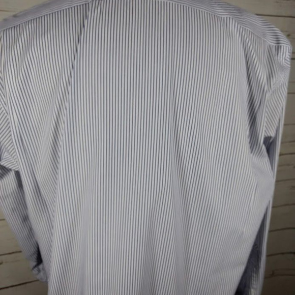 Burberrys Mens White/Blue Stripe Button Down Shirt - Picture 5 of 6